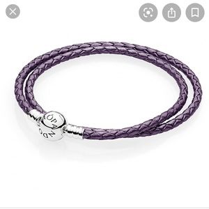 Pandora purple double leather bracelet